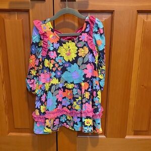 Finding Foxtale Size 2 Girls Floral Dress With Open Back Pink Bow NWT